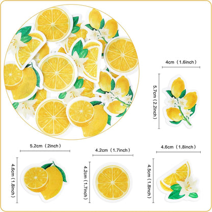 40Pcs Edible Lemon Cupcake Toppers Cute Lemons Fruit Cupcake Picks for Fruits Theme Baby Shower Fruit Boys Girls Birthday Wedding Anniversary Party Cake Decorations