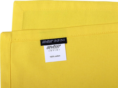 Cotton Yellow Cloth Napkins Set of 6 Solid Soft with Hemmed Edges Hotel Quality 18x18 inch Dinner Napkin Ideal for Everyday Use Dining, Table Decoration (18x18 Inches)