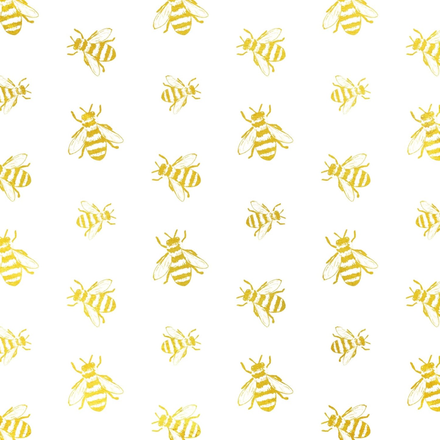 30 Sheets White Metallic Gold Bee Tissue Paper, 20" x 28", Gold Bee Design for Gift Bags & Parties