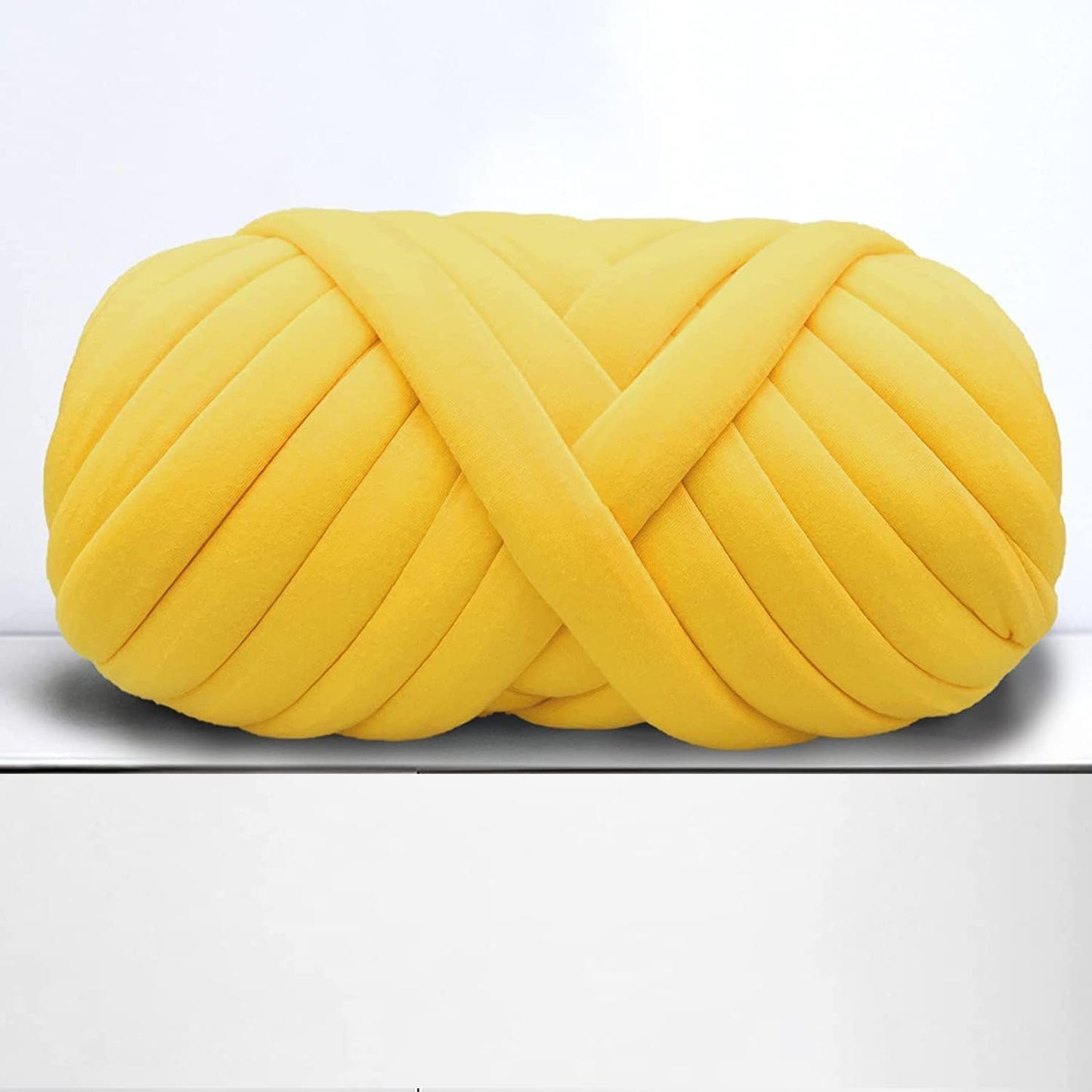 Giant Arm Knitting Chunky Yarn Yellow 0.55 lb,Super Soft Tubular Weight Jumbo Ya rn,DIY Crochet Hand Knitting Thick Yar n for Blanket,Pet-Bed, Pillow,Handbag