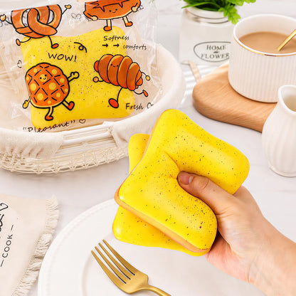 2 Packs Bread Butter Squishy Slow Rising Squeeze Toys,Fidget Squishies Toys | Sensory Fidget Stress Relief Squishies,Soft Fidget Toys Anxiety Relief Party Favors Butter Squishy Bread for Kids＆Adult