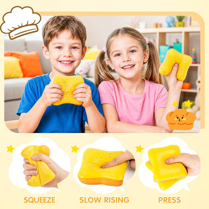 2 Packs Bread Butter Squishy Slow Rising Squeeze Toys,Fidget Squishies Toys | Sensory Fidget Stress Relief Squishies,Soft Fidget Toys Anxiety Relief Party Favors Butter Squishy Bread for Kids＆Adult