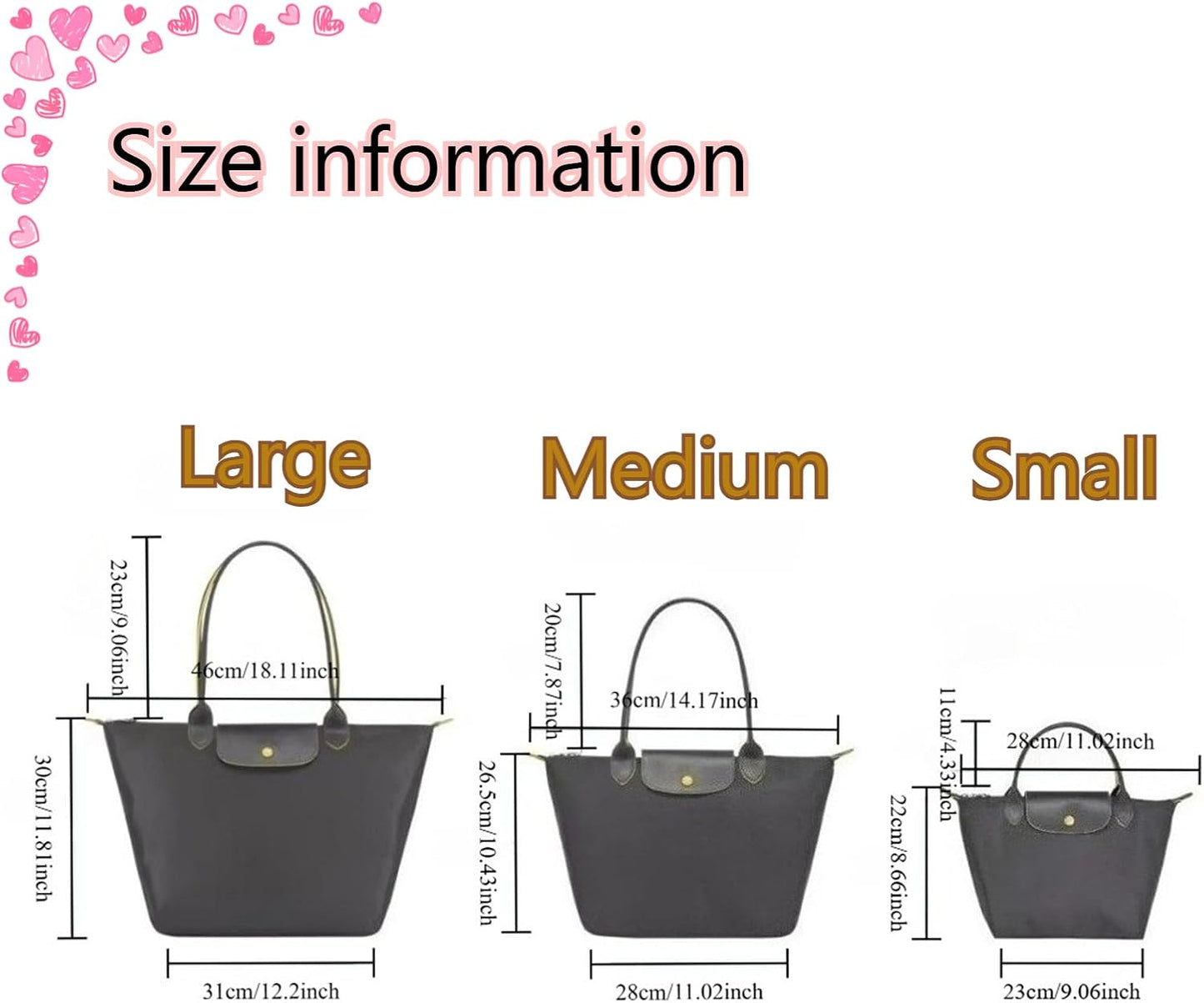 Women's Nylon Tote Bag, Large Capacity Waterproof Shoulder Bags, Spacious Handbag with Metal Zipper & Compartments