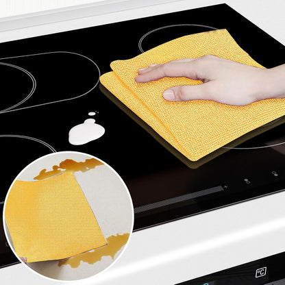 Tear Away Dish Cloths Rolls, 50 sheets/roll-11.8" X 11.8", Reusable Washable Dish Towels for Kitchen, Absorbent and Quick Drying Microfiber Cleaning Rags (Yellow)