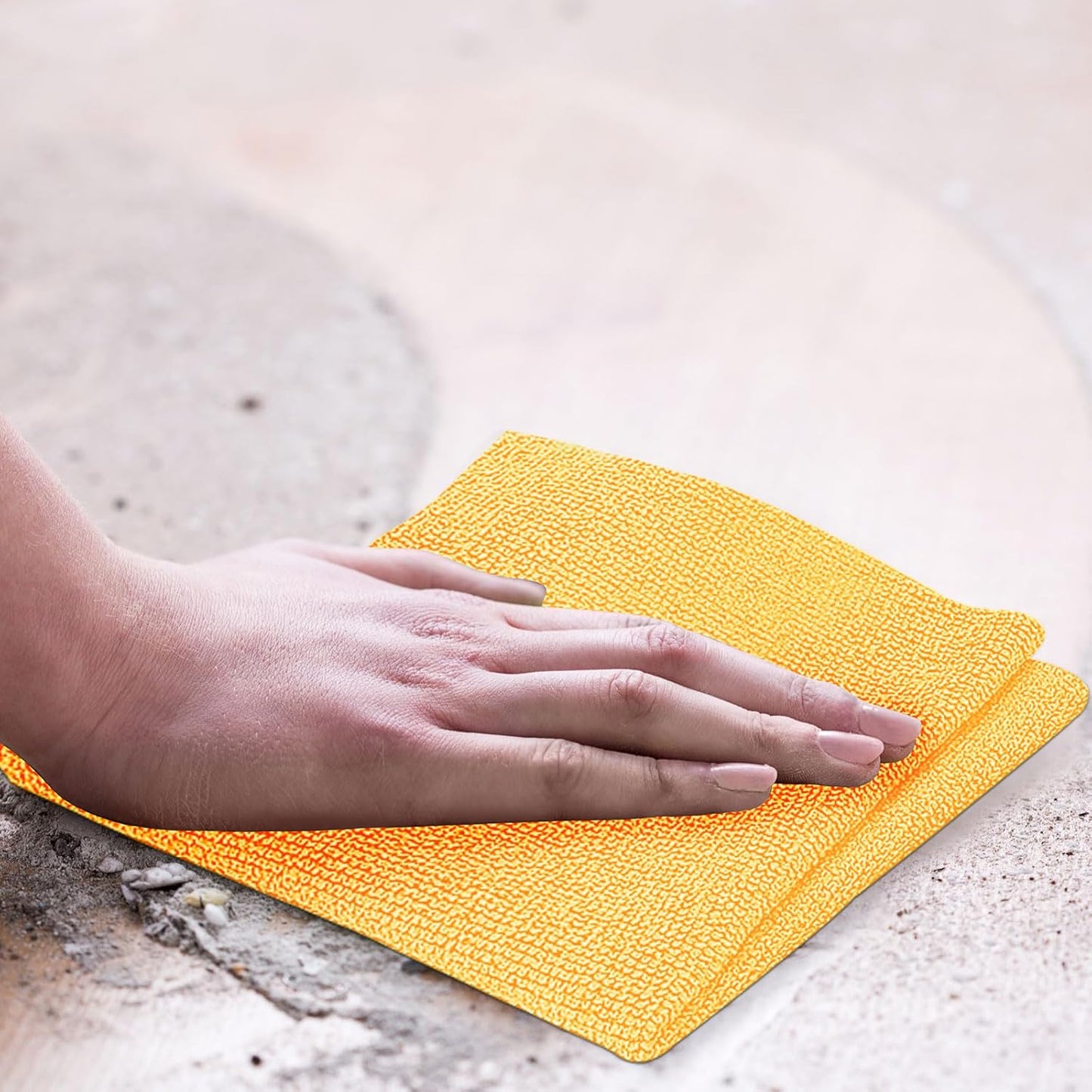 Tear Away Dish Cloths Rolls, 50 sheets/roll-11.8" X 11.8", Reusable Washable Dish Towels for Kitchen, Absorbent and Quick Drying Microfiber Cleaning Rags (Yellow)