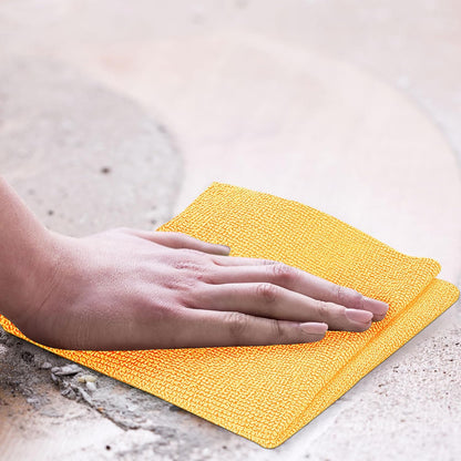 Tear Away Dish Cloths Rolls, 50 sheets/roll-11.8" X 11.8", Reusable Washable Dish Towels for Kitchen, Absorbent and Quick Drying Microfiber Cleaning Rags (Yellow)