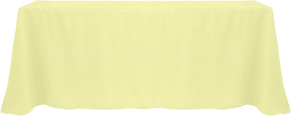 3 Pack- 90 x 132-Inch Rectangular Polyester Linen Tablecloth with Rounded Corners, Maize Light Yellow