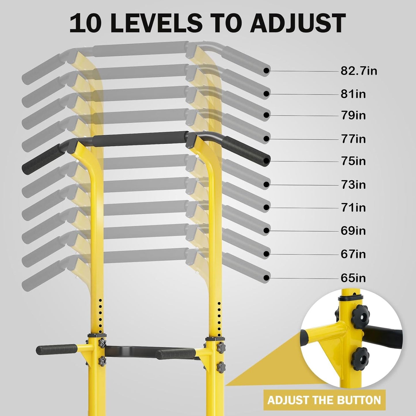 Power Tower Dip Station Pull Up Bar for Home Gym Adjustable Height Strength Training Workout Equipment,Pull Up Bar Station