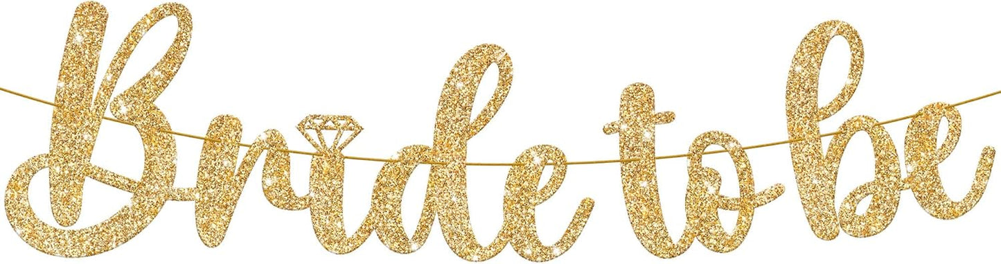 Glitter Bride To Be Banner 10 Feet, Bachelorette Party Decorations | Pre-Strung, Bachelorette Party Decorations, Bridal Shower Decorations, Wedding Shower Party Supplies