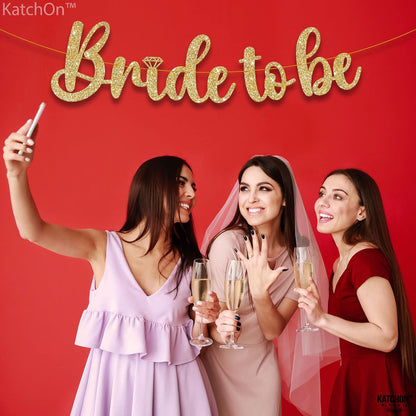 Glitter Bride To Be Banner 10 Feet, Bachelorette Party Decorations | Pre-Strung, Bachelorette Party Decorations, Bridal Shower Decorations, Wedding Shower Party Supplies