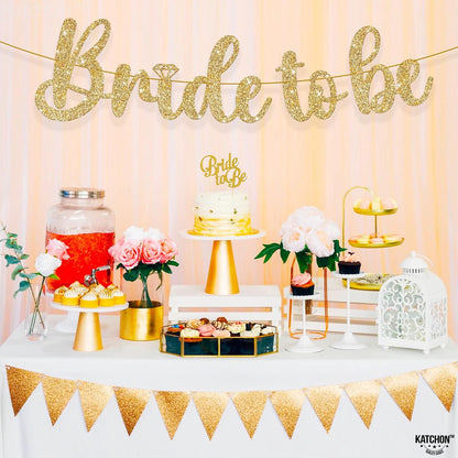 Glitter Bride To Be Banner 10 Feet, Bachelorette Party Decorations | Pre-Strung, Bachelorette Party Decorations, Bridal Shower Decorations, Wedding Shower Party Supplies