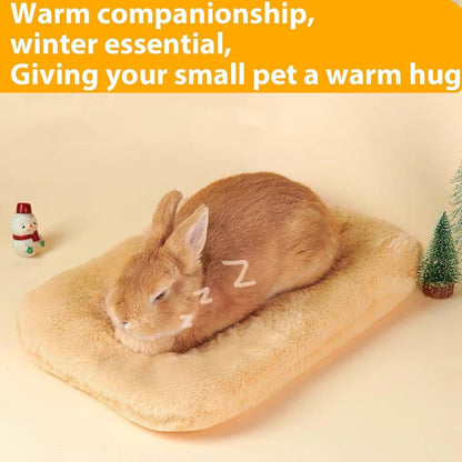 Rabbit Sleeping Mats Soft & Thick Fleece Plush Warm Mattress Blanket Washable Cage Bed Pad for Small Animal Bunny Guinea Pig Rabbit Ferrets Hamsters (Yellow)