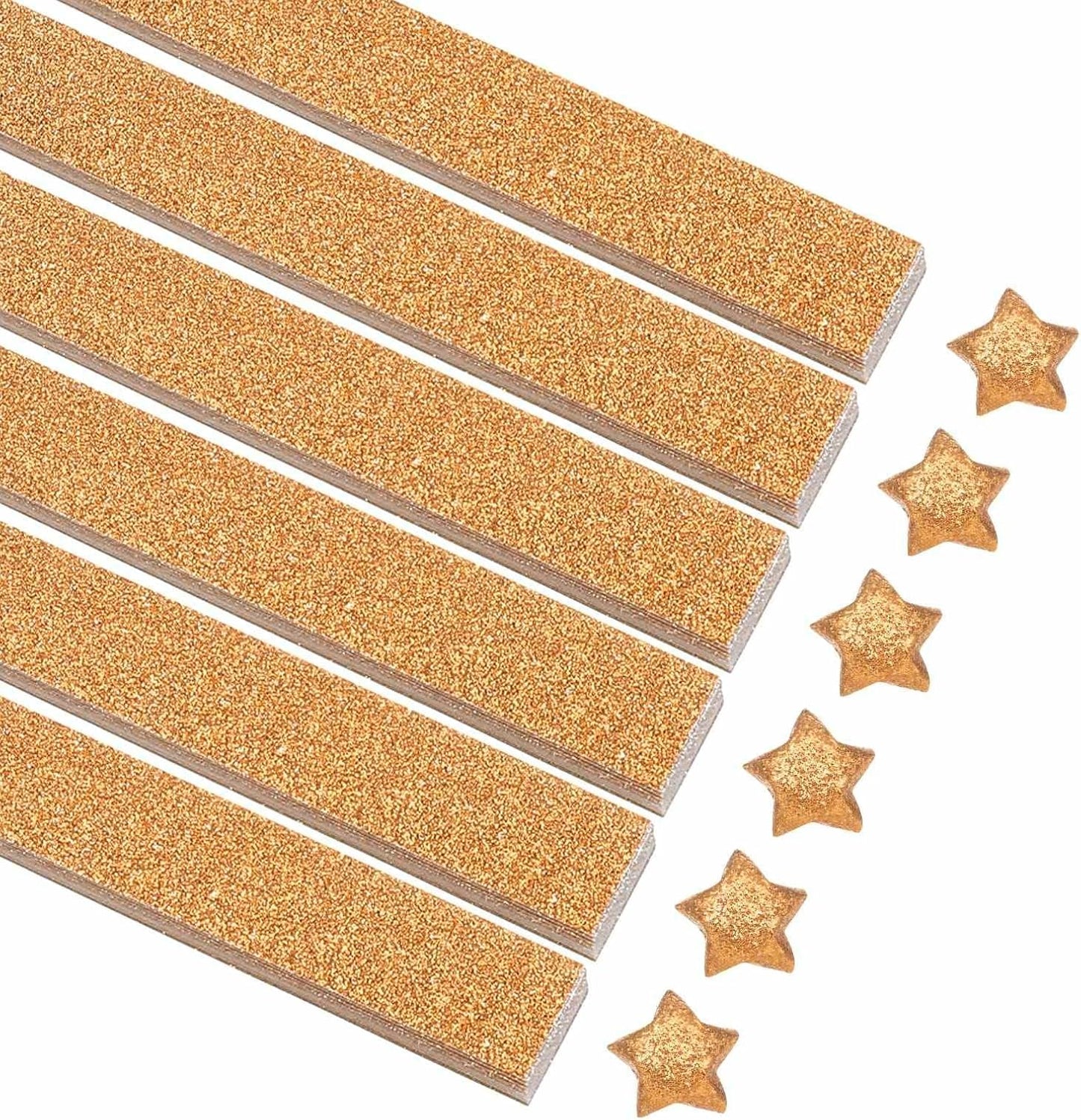 200 Sheets Origami Paper Glitter Stars Papers Light Yellow Fold Paper for Beginner Arts Crafts Projects,0.4 x 8.7 Inch