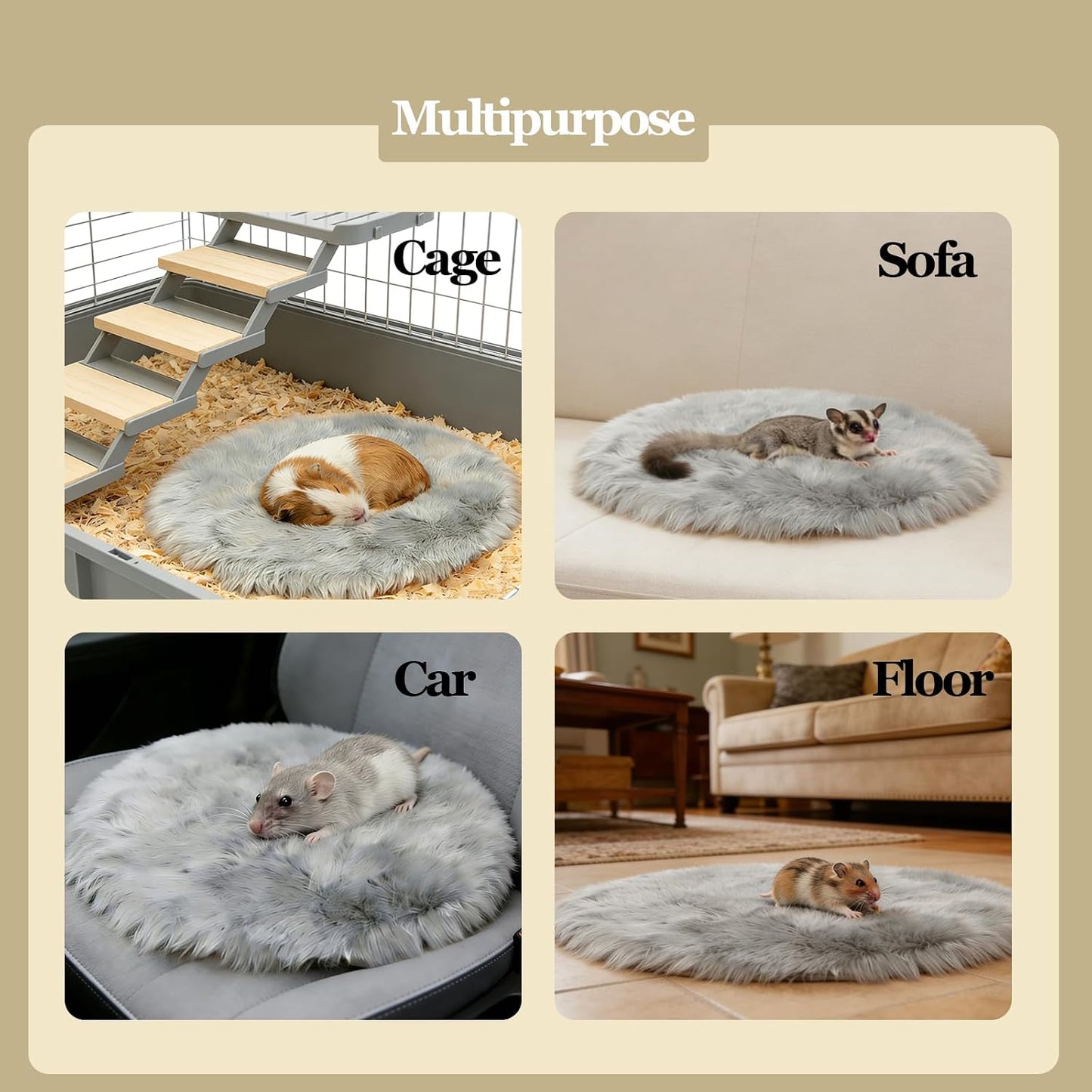 4PCS Guinea Pig Fleece Cage Bedding Mats Pads for Hamster Chinchilla | Washable,Guinea Pig Fleece Cage Liners,for Chinchilla Rat Hamster Sugar Glider Ferret,Guinea Pig Stuff