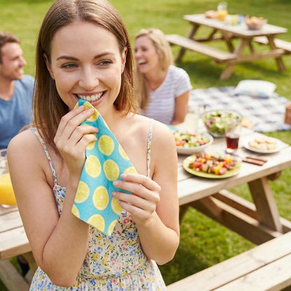 Blue Lemon Paper Brunch Napkins, 2-Ply 20 Count, Summer BBQ | Disposable, Dining Table Decorative,16.5x16.5cm (6.5"), Party/ Birthday/ Bridal Shower / Picnic/ Decoupage