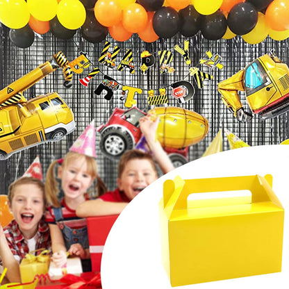 12Pcs Yellow Gable Gift Boxes,5.9'' Small Party Favor Treat Box, Goodie Box, Cookie Candy Box for Birthday Party, Baby Shower, Classroom Activity and Any Fun Occasion Decoration Supplies.