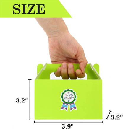 12Pcs Yellow Gable Gift Boxes,5.9'' Small Party Favor Treat Box, Goodie Box, Cookie Candy Box for Birthday Party, Baby Shower, Classroom Activity and Any Fun Occasion Decoration Supplies.