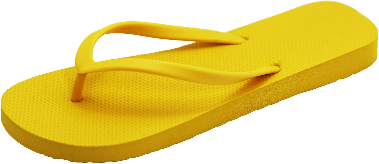 Slim Flip Flops for Women, Ladies Shower Slippers Flat Sandals for Summer Bathroom Beach Pool, Ultra Lightweight Basic Thongs Rubber Soft Slide Slip-on Shoes