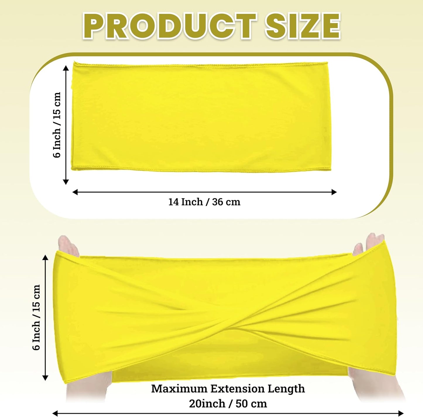 Pack of 25 PCS | Yellow | Spandex Chair Sashes Bows Without Buckle | Stretch Elastic Banquet Universal Folding Chair Band Tie with for Wedding Party Conference Celebration Event Decoration