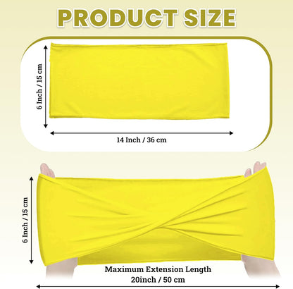 Pack of 25 PCS | Yellow | Spandex Chair Sashes Bows Without Buckle | Stretch Elastic Banquet Universal Folding Chair Band Tie with for Wedding Party Conference Celebration Event Decoration
