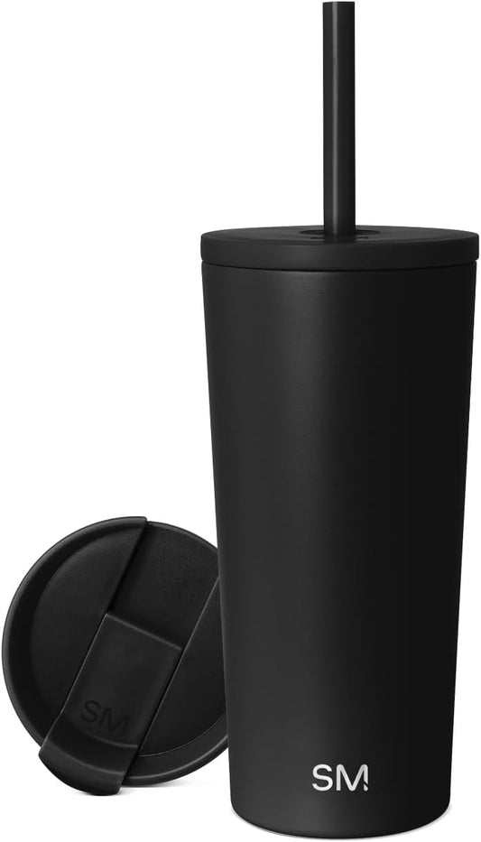 Iced Coffee Tumbler, Insulated | 24oz | Yellow | Reusable Stainless Steel Cup, Travel Mug, Water Bottle with Straw | Cupholder Friendly & Spill Resistant, Buttercup