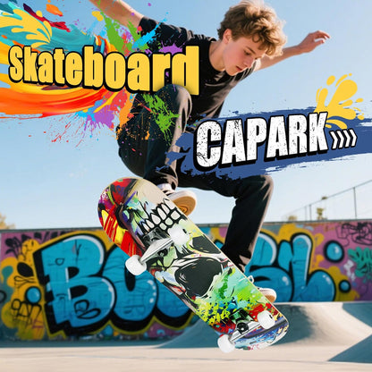 Skateboards for Beginners Adults Youths Teens Kids Girls Boys 31 Inch Pro Complete Skate Boards 7 Layer Canadian Maple Double Kick Concave Longboards