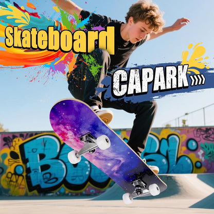 Skateboards for Beginners Adults Youths Teens Kids Girls Boys 31 Inch Pro Complete Skate Boards 7 Layer Canadian Maple Double Kick Concave Longboards