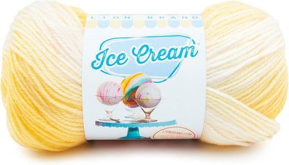 (1 Skein) Ice Cream Baby Yarn, Lemon Meringue Multicolor, 1182 Foot (Pack of 1) | DK Weight 100% Acrylic Knit & Crochet Fiber for Machine Washable Baby Blankets, Variegated Sweaters, Colorful Hats