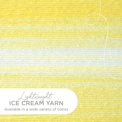 (1 Skein) Ice Cream Baby Yarn, Lemon Meringue Multicolor, 1182 Foot (Pack of 1) | DK Weight 100% Acrylic Knit & Crochet Fiber for Machine Washable Baby Blankets, Variegated Sweaters, Colorful Hats