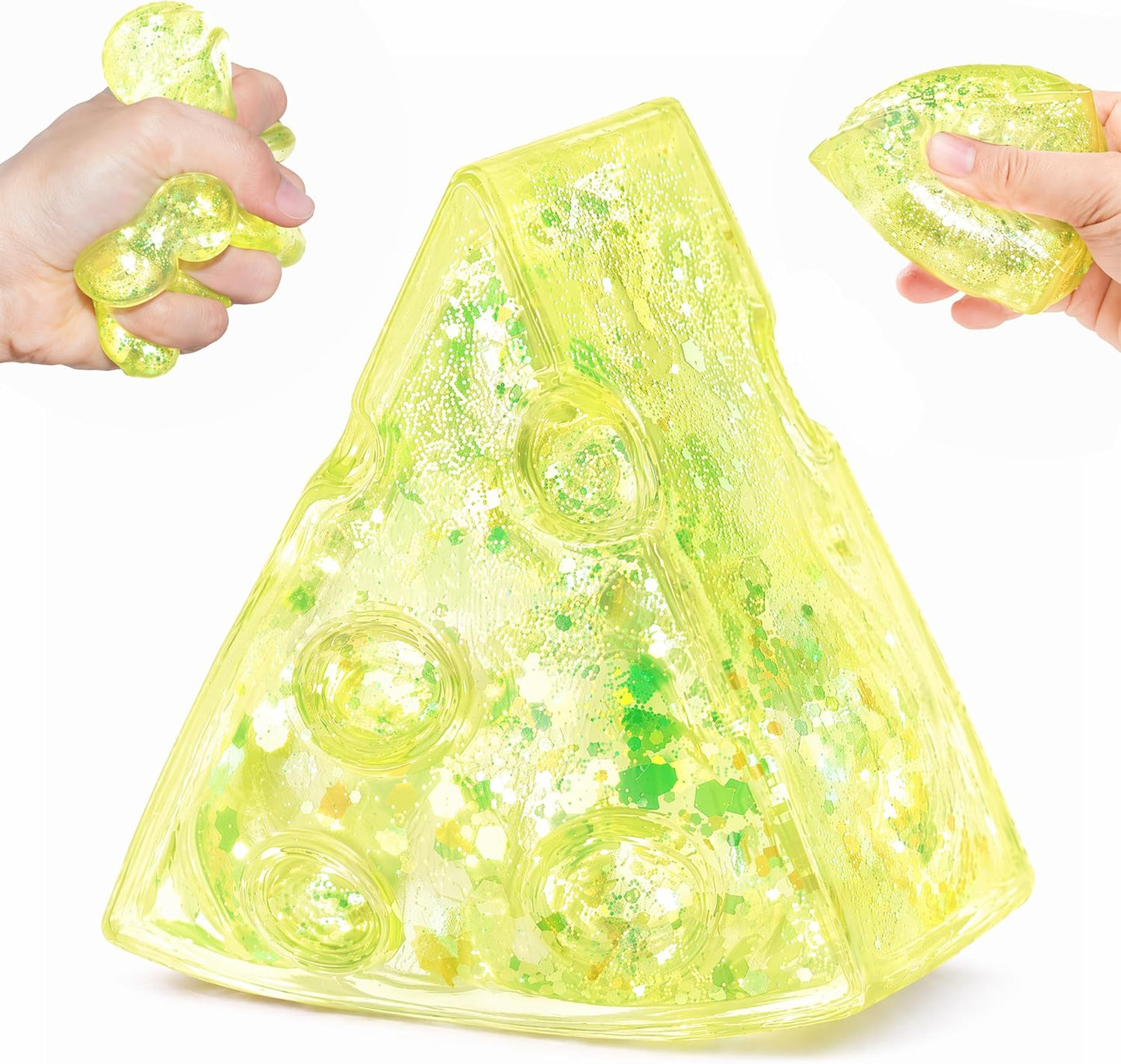 1Pcs Cheese Sugar Squishy Stress Ball, Yellow Cheese Stress Ball for Adults | Sensory Slow Rising Food Squishies Stress Ball Cheese Squishy for Party Favors Easter Basket Stuffers