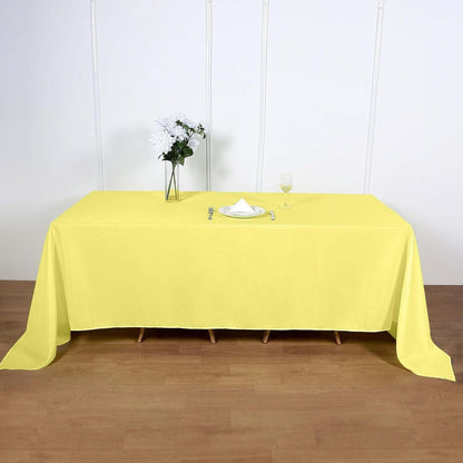 Rectangle Tablecloth, 90"x132" Stain & Wrinkle Resistant Washable Table Cloth, Oblong Decorative Polyester Fabric Table Cover for Dining, Party, Wedding & Baby Shower- Yellow