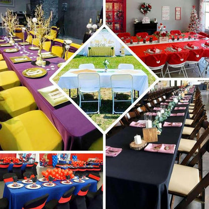 Rectangle Tablecloth, 90"x132" Stain & Wrinkle Resistant Washable Table Cloth, Oblong Decorative Polyester Fabric Table Cover for Dining, Party, Wedding & Baby Shower- Yellow