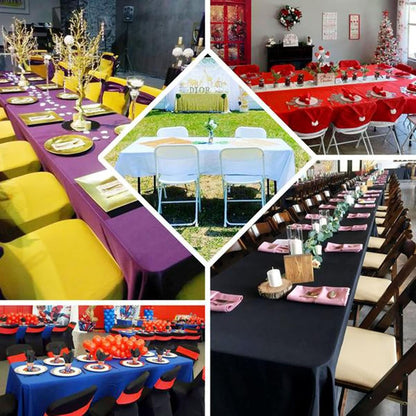 Rectangle Tablecloth, 90"x132" Stain & Wrinkle Resistant Washable Table Cloth, Oblong Decorative Polyester Fabric Table Cover for Dining, Party, Wedding & Baby Shower- Yellow