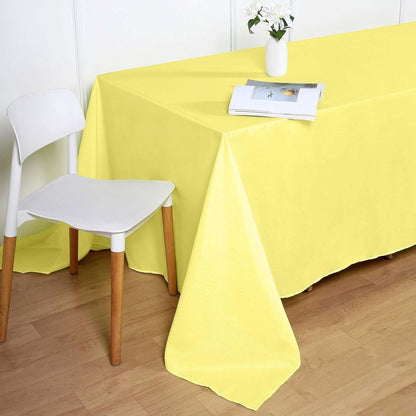 Rectangle Tablecloth, 90"x132" Stain & Wrinkle Resistant Washable Table Cloth, Oblong Decorative Polyester Fabric Table Cover for Dining, Party, Wedding & Baby Shower- Yellow