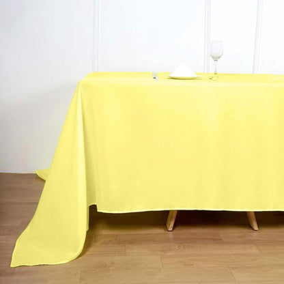 Rectangle Tablecloth, 90"x132" Stain & Wrinkle Resistant Washable Table Cloth, Oblong Decorative Polyester Fabric Table Cover for Dining, Party, Wedding & Baby Shower- Yellow