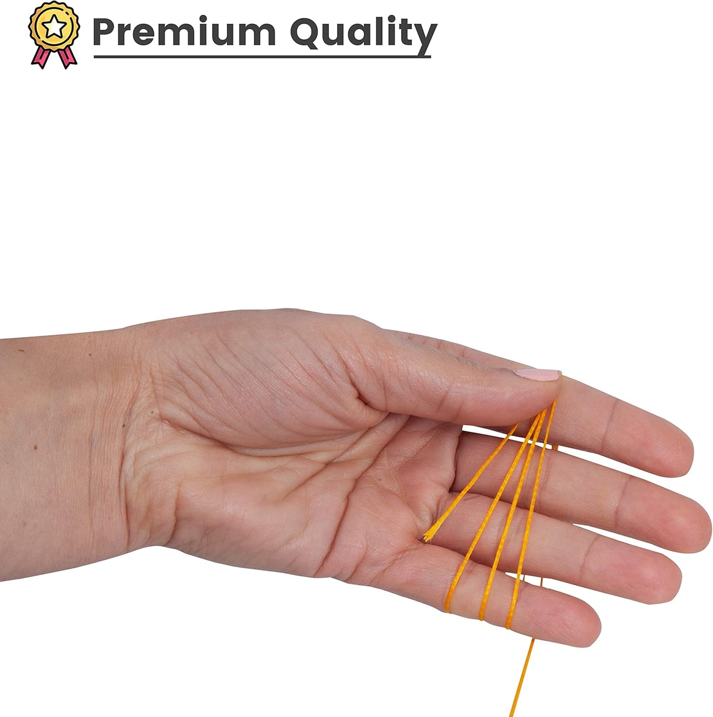Waxed Thread, Strong Thread for Leather, Upholstery, Shoe, Bag, incl. Needle (Colour: Dark Yellow)