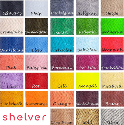 Waxed Thread, Strong Thread for Leather, Upholstery, Shoe, Bag, incl. Needle (Colour: Dark Yellow)