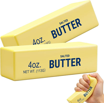 2pcs Butter Squishy Slow Rising Stress Relief Toy Squeeze Toy Squishies Soft & Stretchy Fidget Toys for Anxiety Relief Party Favors with Smile Face