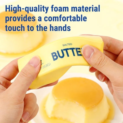 2pcs Butter Squishy Slow Rising Stress Relief Toy Squeeze Toy Squishies Soft & Stretchy Fidget Toys for Anxiety Relief Party Favors with Smile Face