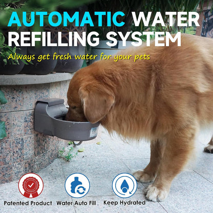 Automatic Dog Water Dispenser with Anti-tip Bracket, 68 oz Outdoor Dog Water Bowl Dispenser, Auto Refill Water Feeder for Pets & Livestock, Food Grade Waterer Fit 3/4" GHT Faucet, Wide Mouth