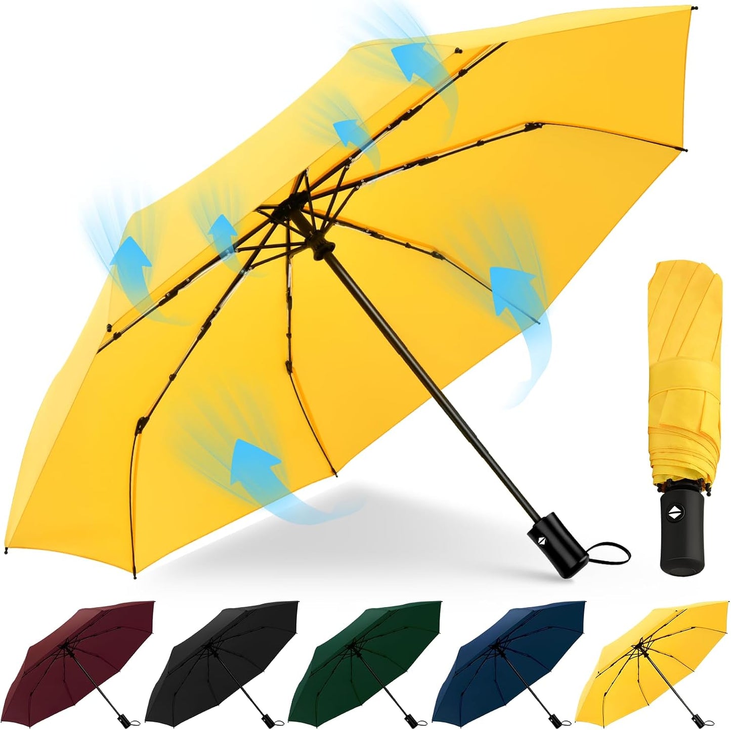 40/42/46/50inch UPF 50+ Sun Umbrella UV Protection UV Umbrellas | for Sun Protection Compact Umbrella Travel Size Umbrellas for Rain Waterproof And Wind Resistant Auto Open Close