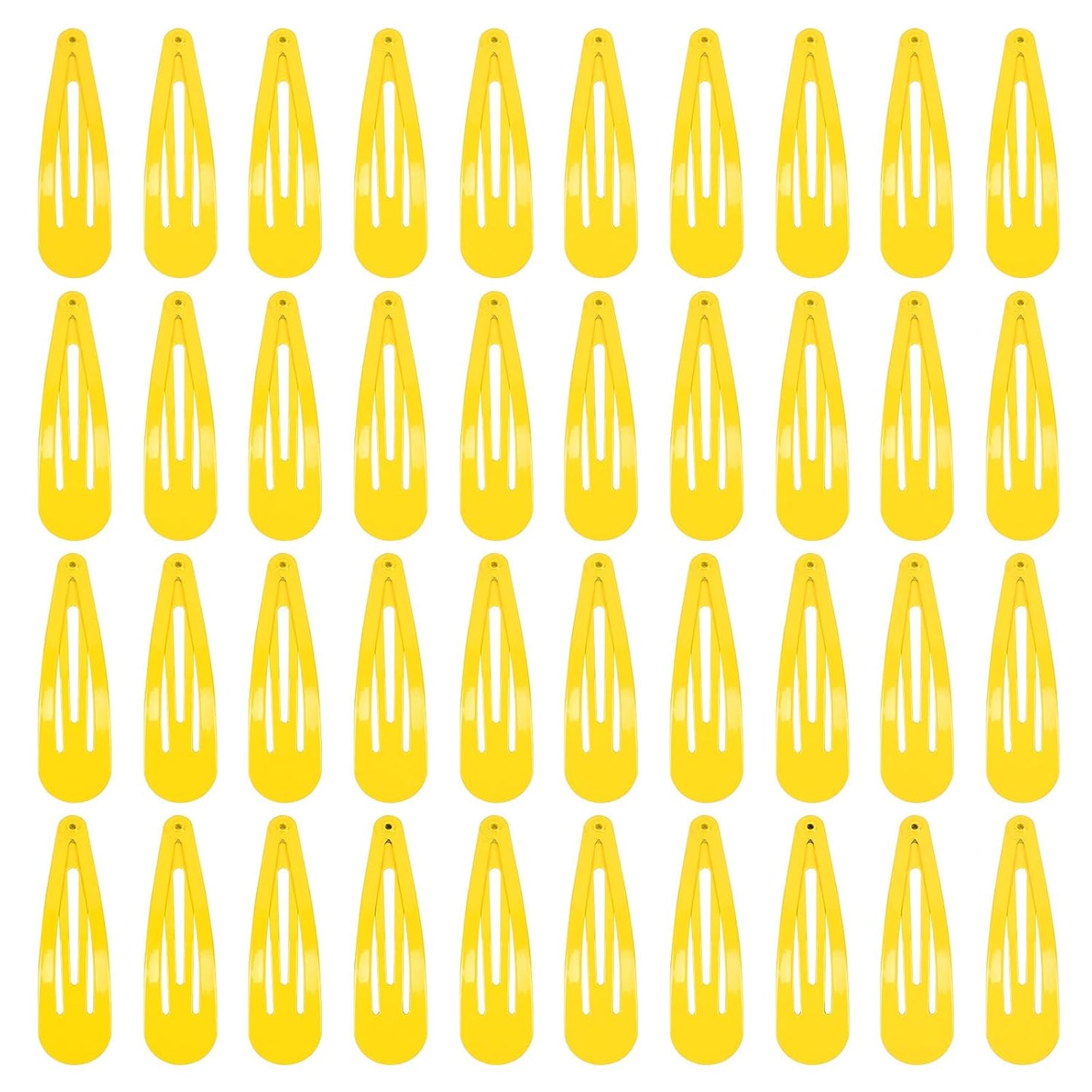 2 Inch Yellow Hair Clips Barrettes Metal Snap Clips for Women Durable Water Drop Ideal Hair Accessories for Hairdressing Wedding and Everyday Use 20 pcs