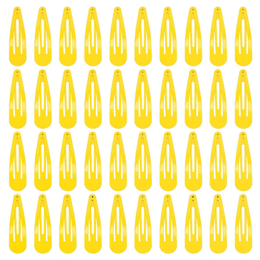 2 Inch Yellow Hair Clips Barrettes Metal Snap Clips for Women Durable Water Drop Ideal Hair Accessories for Hairdressing Wedding and Everyday Use 20 pcs
