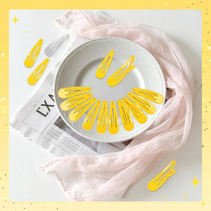 2 Inch Yellow Hair Clips Barrettes Metal Snap Clips for Women Durable Water Drop Ideal Hair Accessories for Hairdressing Wedding and Everyday Use 20 pcs