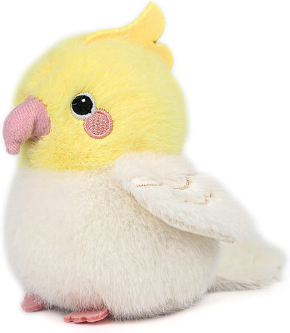 4.7 inches Cockatiel Plush Realistic Yellow Bird Stuffed Animal Cute Plush Toy Bird Bag Pendant Christmas Birthday Valentine's Day Gift for Friends Kids