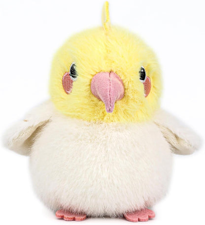 4.7 inches Cockatiel Plush Realistic Yellow Bird Stuffed Animal Cute Plush Toy Bird Bag Pendant Christmas Birthday Valentine's Day Gift for Friends Kids