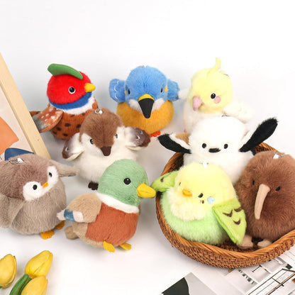 4.7 inches Cockatiel Plush Realistic Yellow Bird Stuffed Animal Cute Plush Toy Bird Bag Pendant Christmas Birthday Valentine's Day Gift for Friends Kids