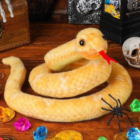 Snake Plush Stuffed Animal, 27 in, Yellow | Small Toy Snakes for Kids, Giant Stuffed Animals, Lifelike, Birthday Present Party Prank Prop
