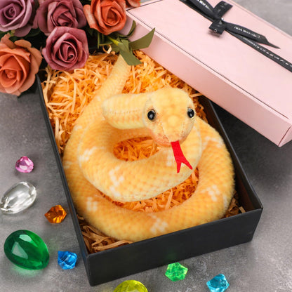 Snake Plush Stuffed Animal, 27 in, Yellow | Small Toy Snakes for Kids, Giant Stuffed Animals, Lifelike, Birthday Present Party Prank Prop