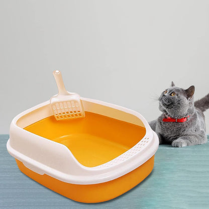 Cat, Toilet, Pet Litter Pan with Litter Bedpan, Easy to Clean for Doggy Small Animals, Yellow